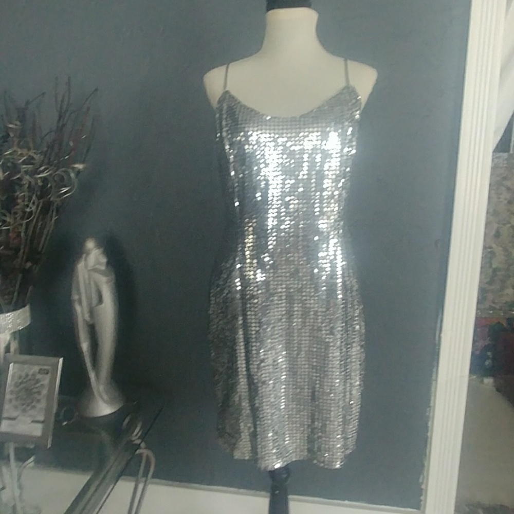 Silver Sequins dress size 14